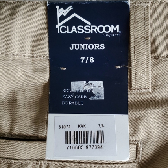 Juniors Khaki School Uniform Pants 7/8 - Picture 4 of 7